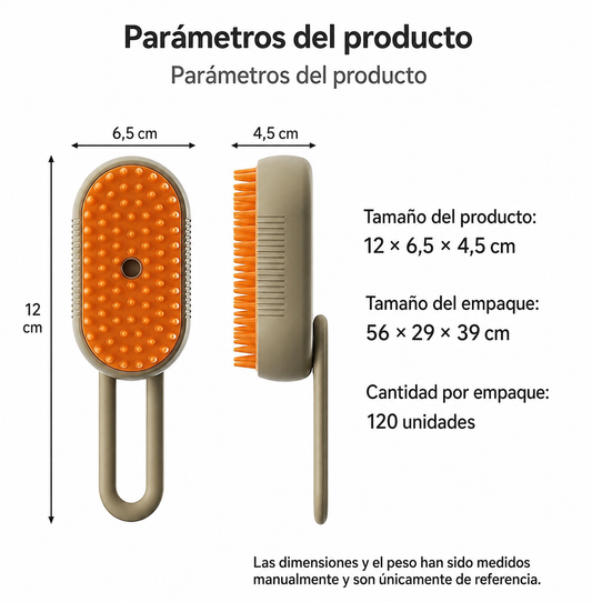 Cepillo Eléctrico de Vapor — Menos pelo, menos desorden
